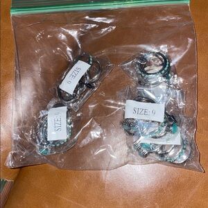 5 Sets Of 6 Silver tone Rings - All Size 9